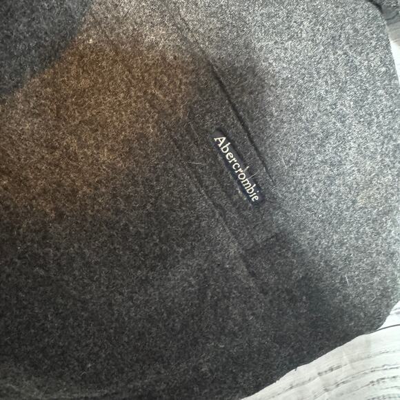 Abercrombie & Fitch Men’s XL Wool Blend Gray Zip Up Jacket Full Zip Classic - Picture 2 of 5